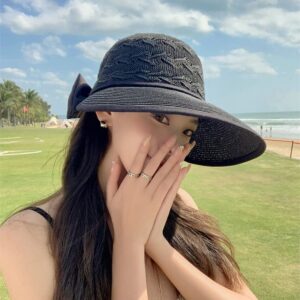 Wide Brim Beach Hats for Women Breathable Sun Hat Bucket Hat Sun Visors Fishing Cap for Travel Picnic Outdoor Summer 2024 Khaki