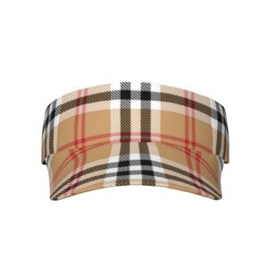 Classic Tartan Print Visor Cap Plaid Sun Hat for Women Men Teens for Sport Beach Tennis Golf Running Hiking Adjustable Cap