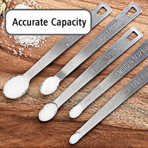 BERYLER 2 PCS 1/8 Teaspoon(1/8 Tsp | 0.625 mL | 0.625 cc | 0.02 oz) Single Measuring Spoon, Small Measuring Spoon Only, Individual Tiny Measuring Spoons, Stainless Mini Measuring Spoons for Cooking