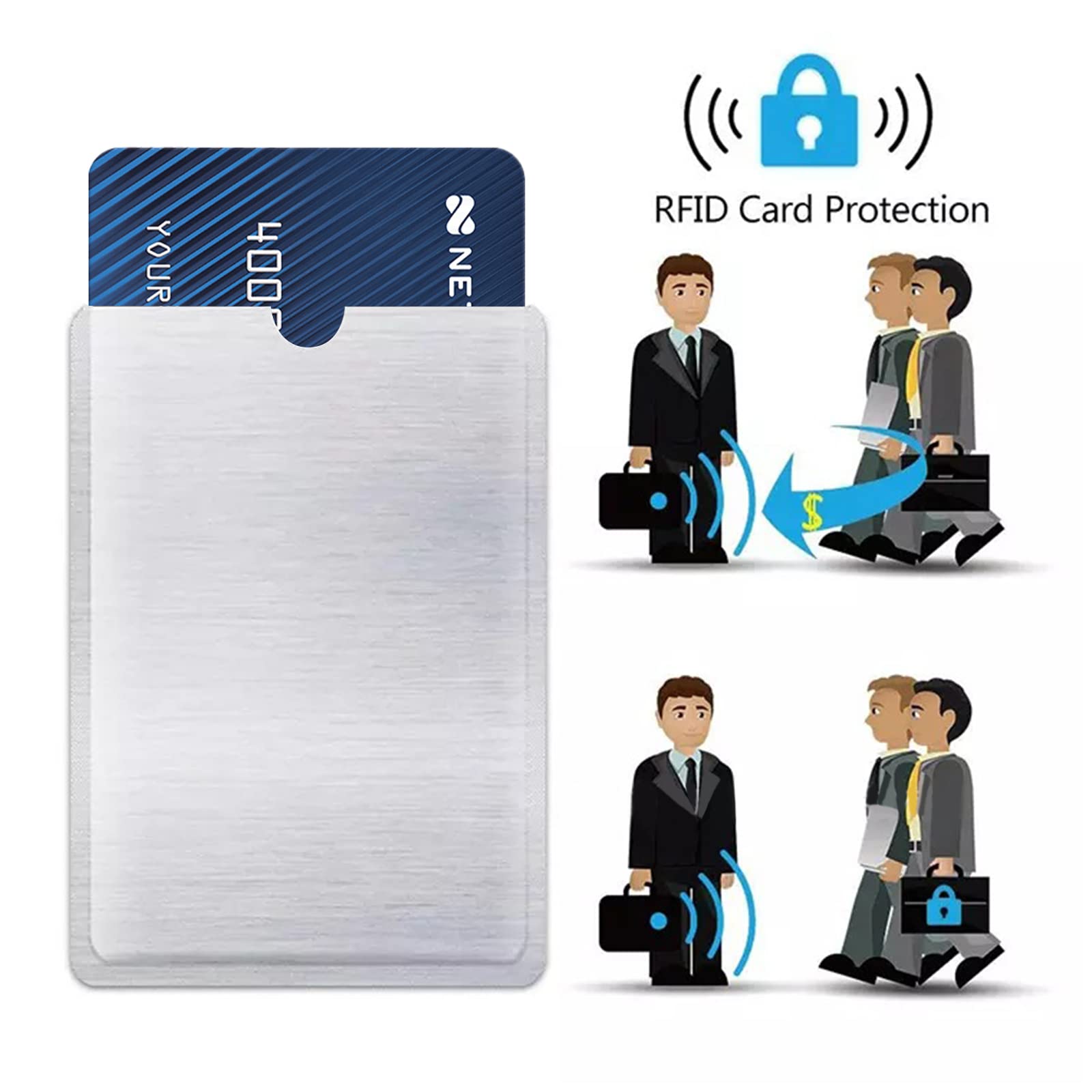 Shudyear Rfid Wallet Women Card Sleeves,Rfid Blocking Sleeves Card Holder,10pcs For Credit Card Protector Set Rfid Identity Card Protector Easily Into Your Wallet(colorful)