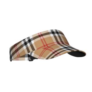 Classic Tartan Print Visor Cap Plaid Sun Hat for Women Men Teens for Sport Beach Tennis Golf Running Hiking Adjustable Cap