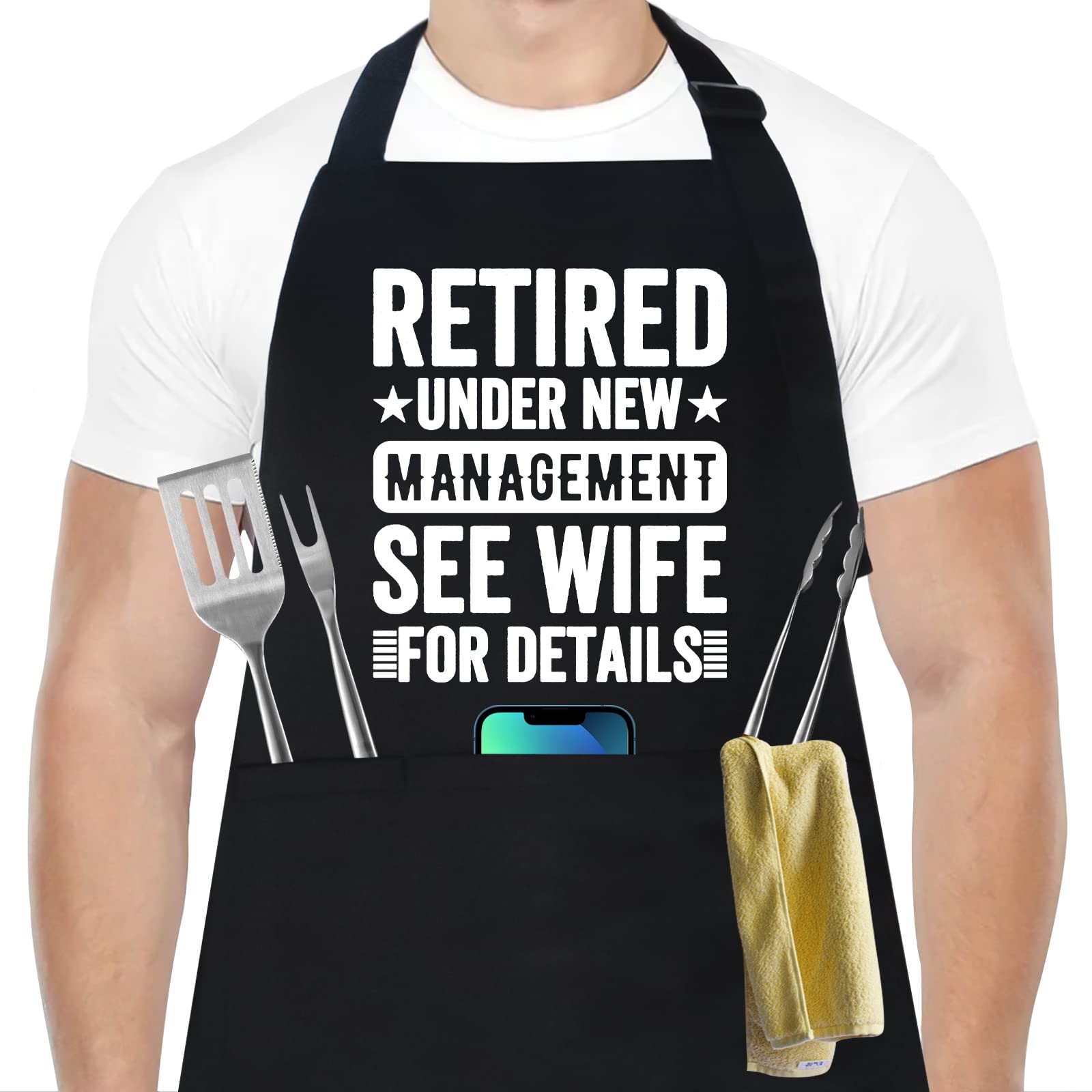 Retirement Gifts for Men Women, Best Retirement Gifts 2024, Retirement Aprons for Men with 3 Pockets, Funny Retired Gifts for Husband, Wife, Dad, Mom, Nana, Papa, Cool Retirement Gifts for Coworkers