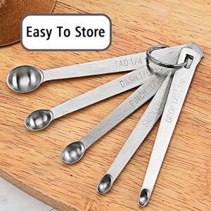 BERYLER 2 PCS 1/8 Teaspoon(1/8 Tsp | 0.625 mL | 0.625 cc | 0.02 oz) Single Measuring Spoon, Small Measuring Spoon Only, Individual Tiny Measuring Spoons, Stainless Mini Measuring Spoons for Cooking