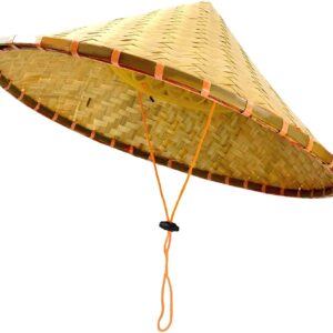 Chinese Bamboo Coolie Hat for Men Women Natural