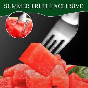 2Pcs Watermelon Cutter Slicer Tool, 2 in 1 Watermelon Cutter, Stainless Steel Watermelon Slicer, Portable Watermelon Fork, Fruit Watermelon Slicer Cutter for Kitchen Party Camping