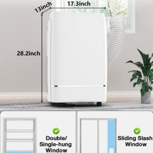 Joy Pebble Portable Air Conditioner, 12000 BTU for Room up to 550 sq. ft, Dehumidifier & Fan, Portable AC with 3 Fan Speeds, Automatic Louver Sweep,24H Timer, Remote Control, ECO