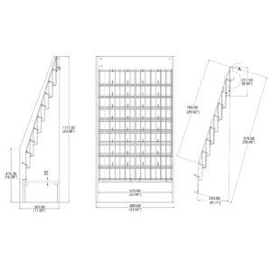 FixtureDisplays® Literature Rack Brochure Holder Leaflet Coupon Stand Greeting Card Rack 9 Tier 45 Facing Travel Information Kiosk 1453 RED-NPF