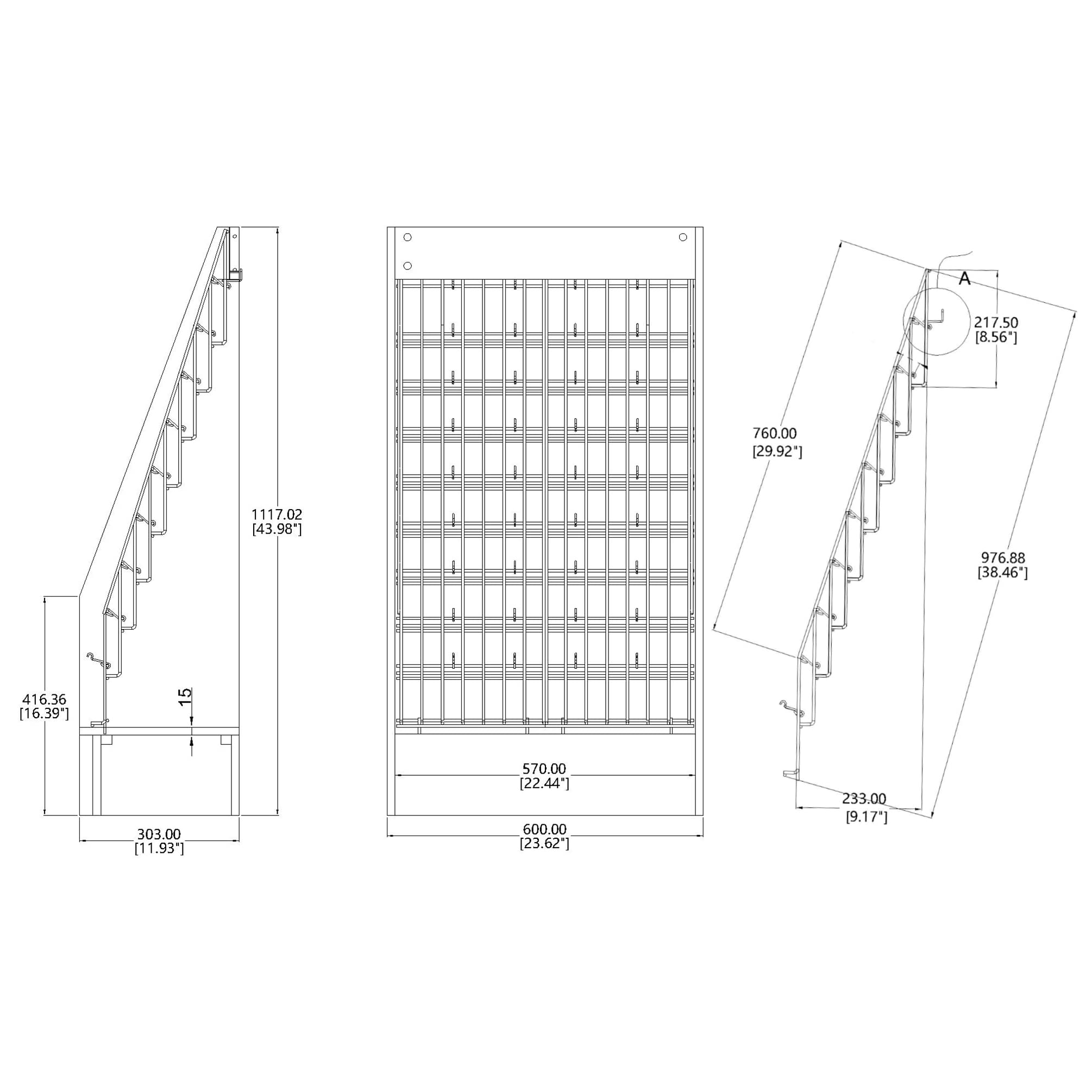 FixtureDisplays® Literature Rack Brochure Holder Leaflet Coupon Stand Greeting Card Rack 9 Tier 45 Facing Travel Information Kiosk 1453 RED-NF