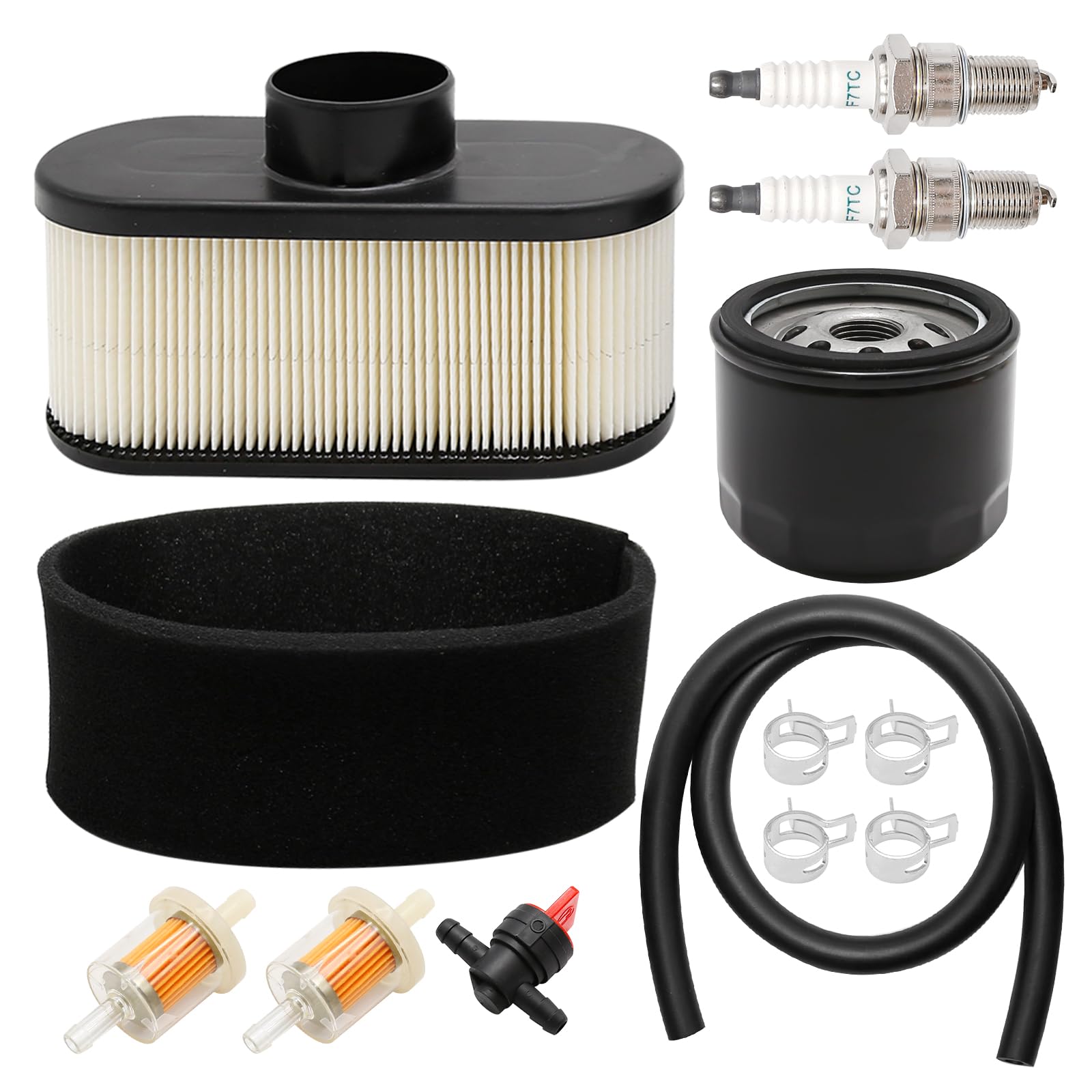 11013-7047 Air Filter 49065-7007 Oil Filter Tune Up Kit Replacement for Kawasaki FR651V FR691V FR730V FS481V FS541V FS600V FS651V FS691V FS730V 4-Cycle Engine Lawn Mower Tractor (Set B)