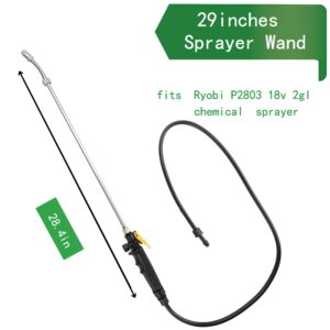 VANPET Replacement Sprayer Wand for Ryobi, Stainless Steel Sprayer Wand with Adjustable Nozzle, Trigger Wand & Hose Compatible with Ryobi P2803 Sprayer (29 Inches Sprayer Wand)