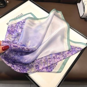 PoeticEHome 100% Mulberry Silk Neck Scarf 21"x21" Small Square Scarfs for Women Gift Packed