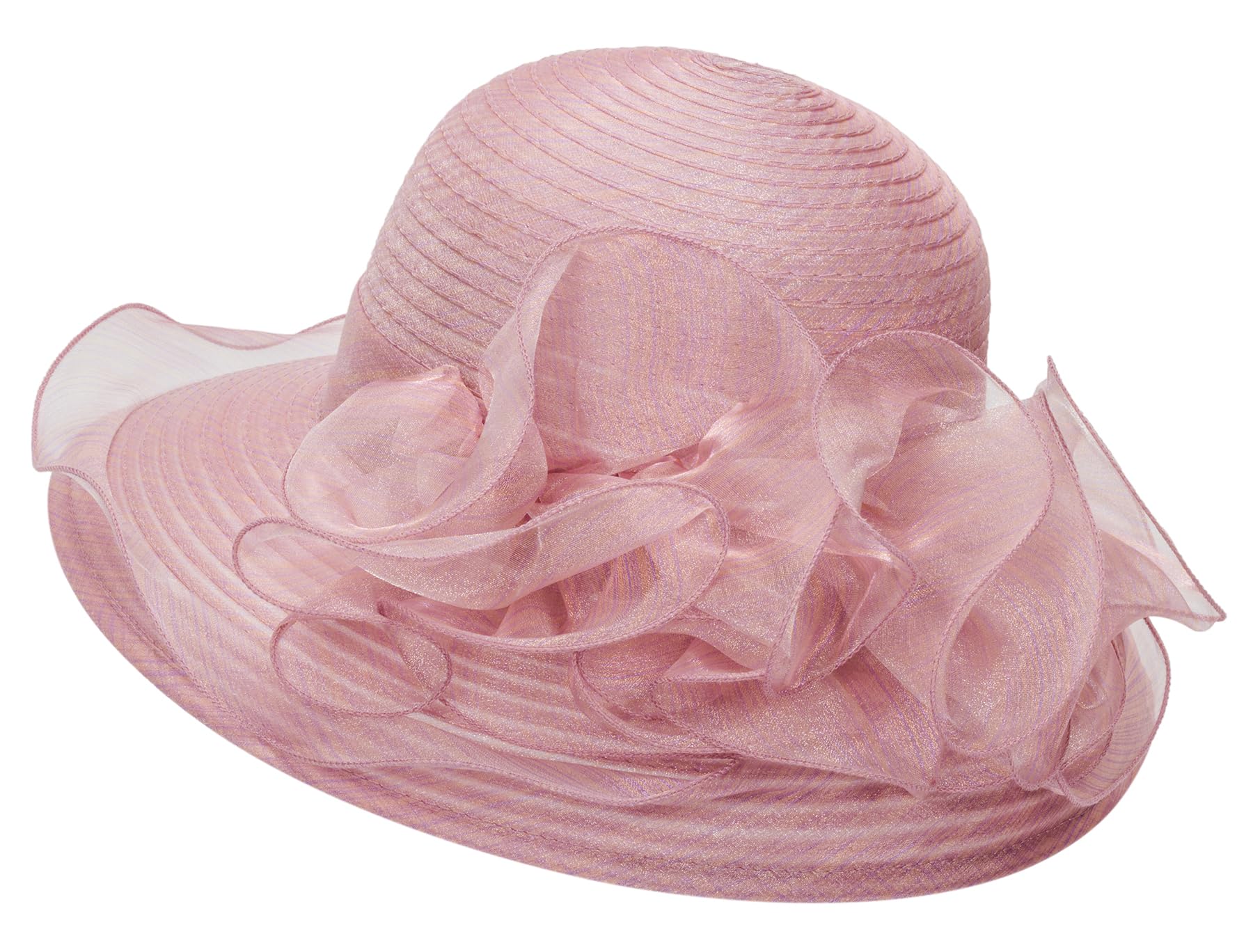 Women Organza-Kentucky-Church-Derby Hat Fascinator-Bowler Hat Bridal Floral Summer-Sun Hat for Tea Party Wedding Dress