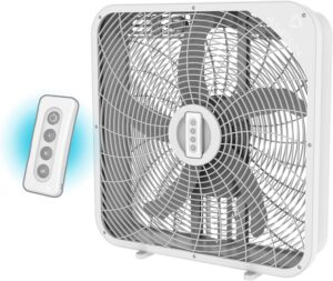 aspen box fan 20 inch with remote control small box fans, home window box fans 3 speed quiet most powerful window fans for home bedroom square fan