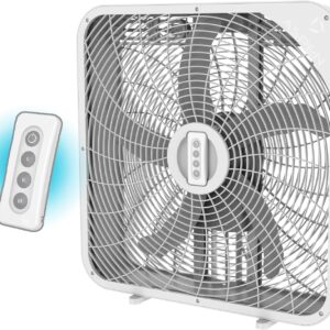 Aspen Box Fan 20 Inch with remote control Small Box Fans, Home Window Box Fans 3 Speed Quiet Most Powerful Window Fans for Home Bedroom Square Fan