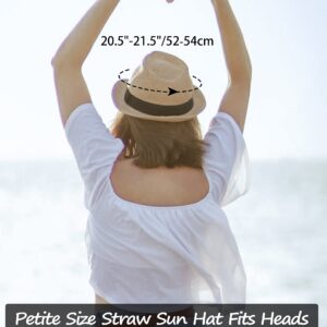 Zylioo XXL Oversize Straw Trilby Hat,Big and Tall Short Brim Panama Hats,Roll Up Summer Fedora Hat