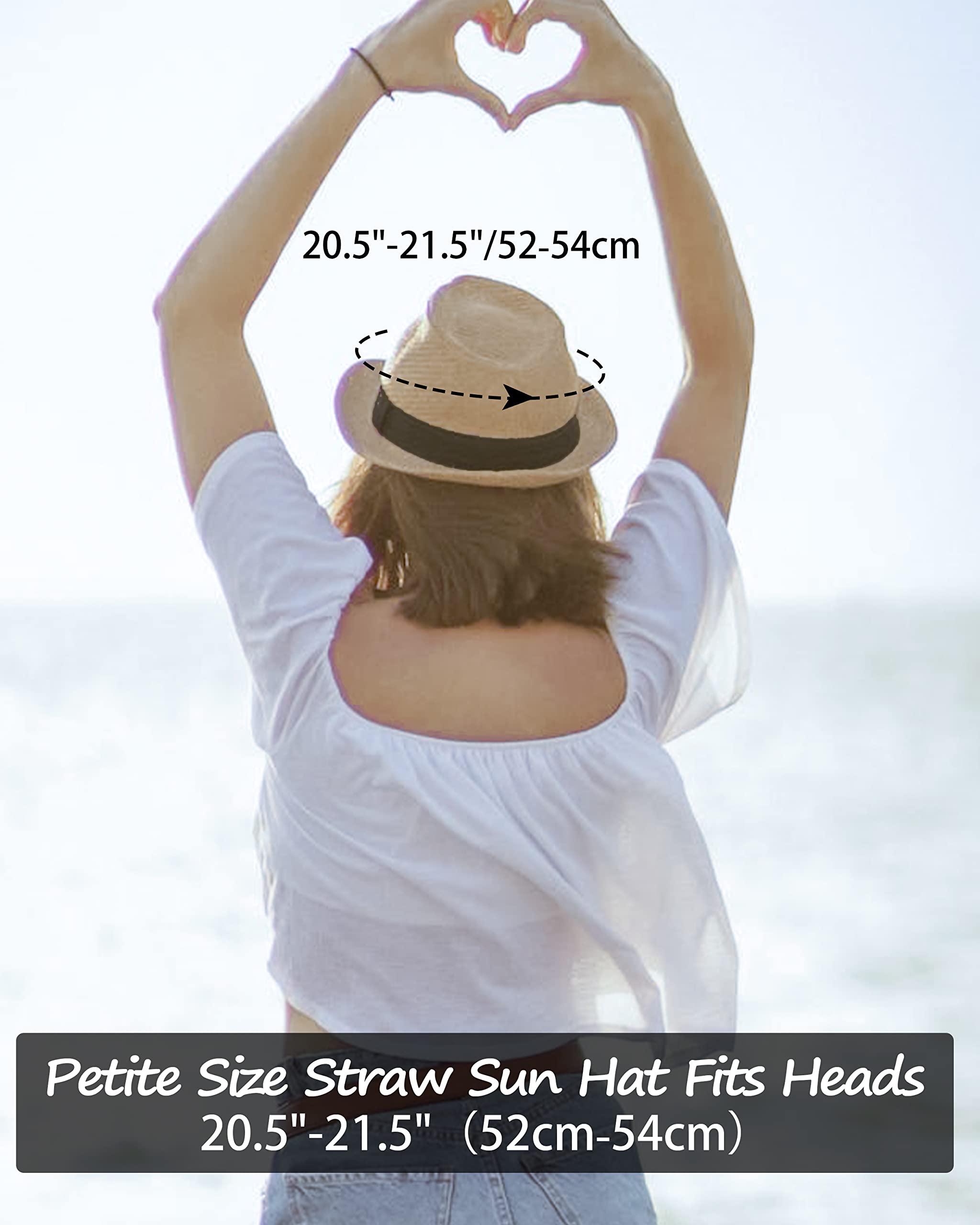 Zylioo XXL Oversize Straw Trilby Hat,Big and Tall Short Brim Panama Hats,Roll Up Summer Fedora Hat