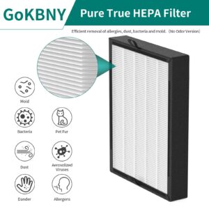 GoKBNY 2-Pack 45i and Flex True HEPA Replacement Filter Compatible with A len BreatheSmart Flex and 45i Purifiers, 2×2-in-1 H13 True HEPA Filters + 2×Carbon Pre-Filters