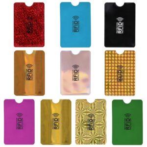 Shudyear Rfid Wallet Women Card Sleeves,Rfid Blocking Sleeves Card Holder,10pcs For Credit Card Protector Set Rfid Identity Card Protector Easily Into Your Wallet(colorful)