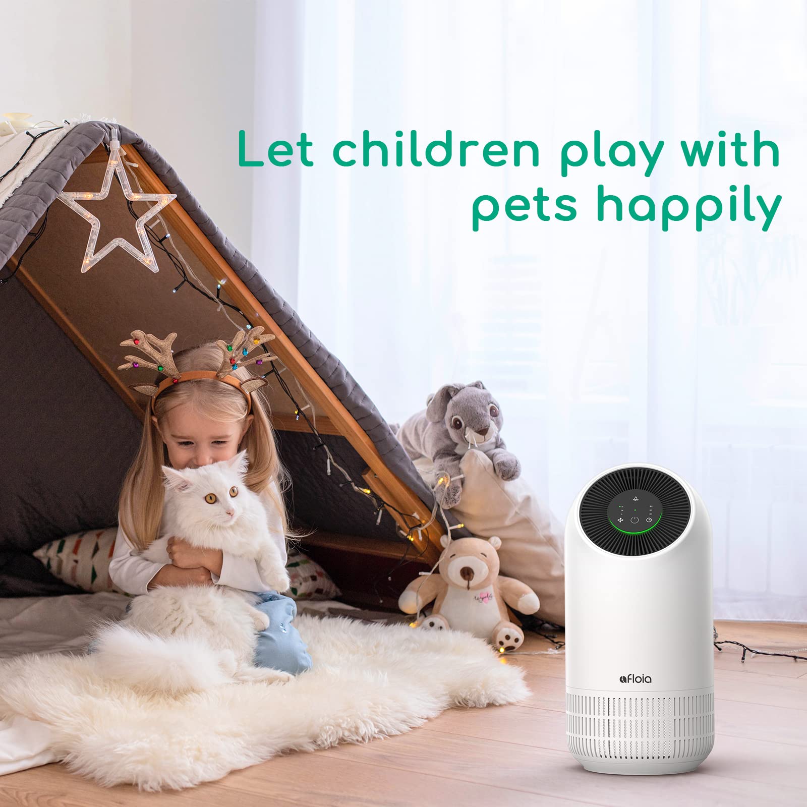 Afloia Air Purifiers for Home Large Room Fiilo Black, Afloia Washable & Removable Pet Efficient Replacement Filter