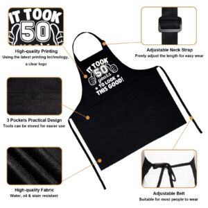 50th Birthday Gifts for Men Women, 1974 Happy 50th Birthday Gift Ideas, 50th Chef Aprons for Men with 3 Pockets, Funny Cooking Aprons for 50 Years Old Men, Women, Dad, Mom, Husband, Wife, Friends