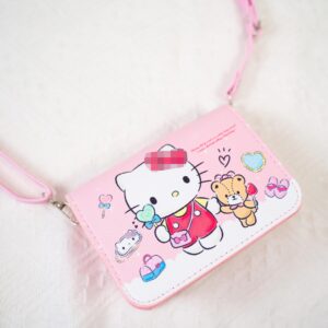 Eiodlulu Cartoon Kitty Crossbody Bag Kawaii Cat Phone Purse Dog Coin Pouch Wallet for Girls Kids Women (Pink)