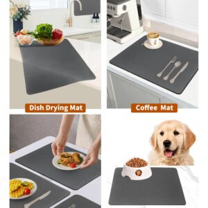 Hotmir Dish Drying Mat for Kitchen-Counter:Super Absorbent Coffee Mat Hide Stain Dish Mat Drying Kitchen Mat | Non Slip Rubber Backed Dish Drying Matt Kitchen Counter for Dish Rack Mat & Coffee Bar