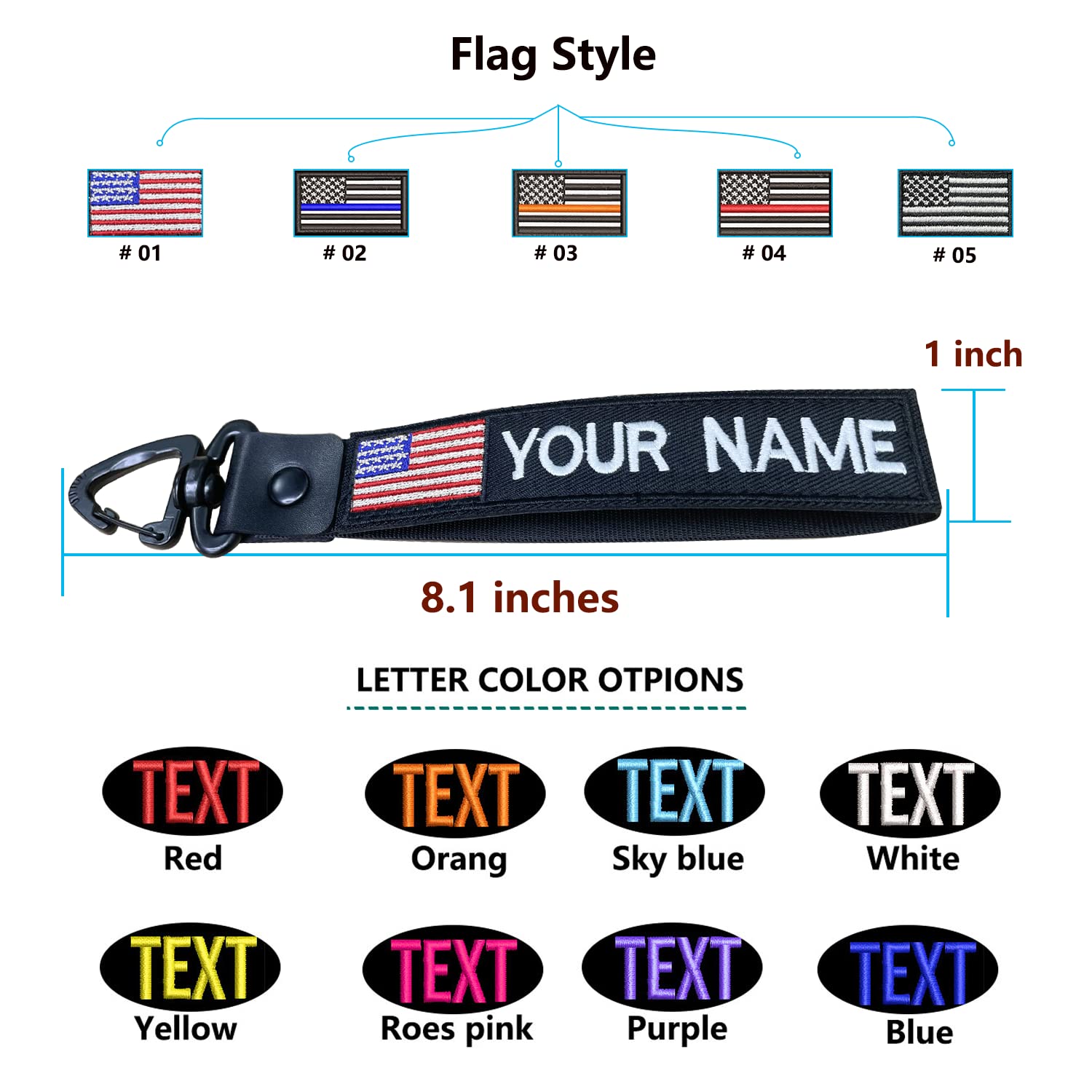 Graceful life Personalized Wristlet Key chain,Customzible Hand Wrist Lanyard Wristlet Lanyard for luggage,luggage Key Ring Accessories,Tactical Backpack, Motorcycles, Scooters, Car