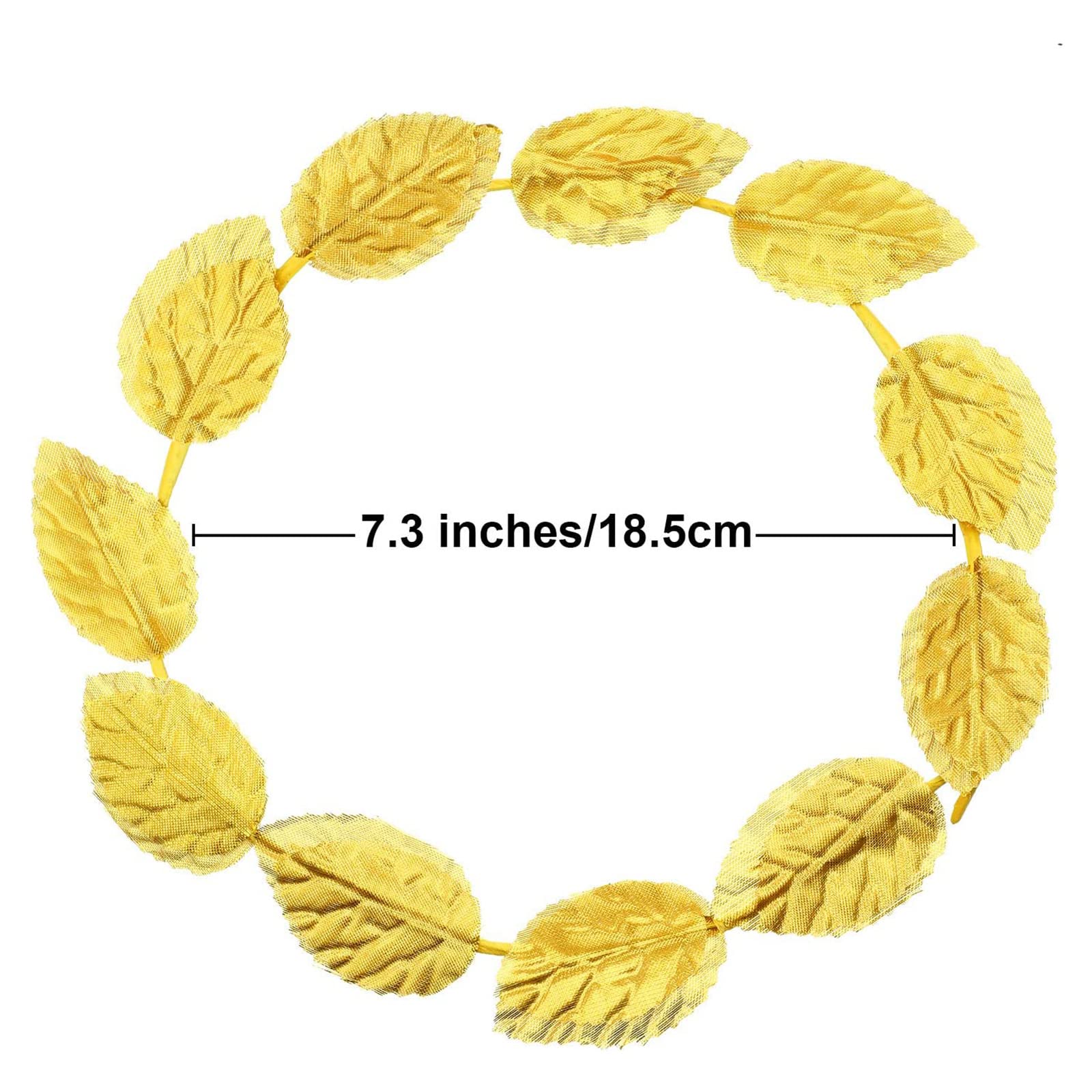 Unittype Roman Laurel Toga Head Wreath Goddess Headpiece Circlet 7.3 Inches in Diameter Gold Leaf Crown Golden Greek Emperor Crown Toga Headwear(48 Pcs)