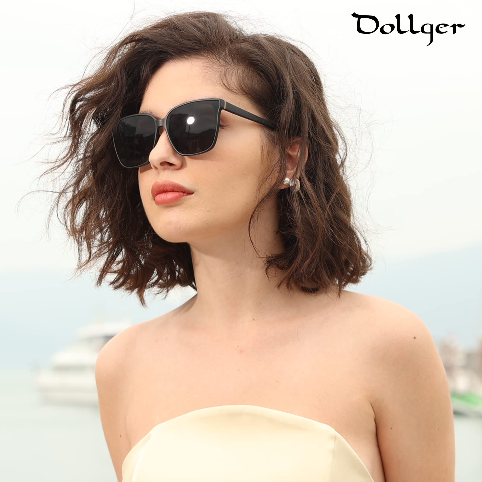 Dollger Retro Oversized Square Sunglasses for Women Men Trendy Classic Style Sun Glasses UV400 Protection