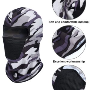 6 Pcs Winter Ski Mask Balaclava Full Face Mask Summer UV Sun Protection Face Cover Dust Windproof Breathable Shiesty Mask(Large,Dark Camouflage Colors)