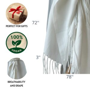 MIAKRAFTS Women's Scarf Pashmina Shawls and Wraps for Events Gifts Evening Dress Shawl (Ivory)