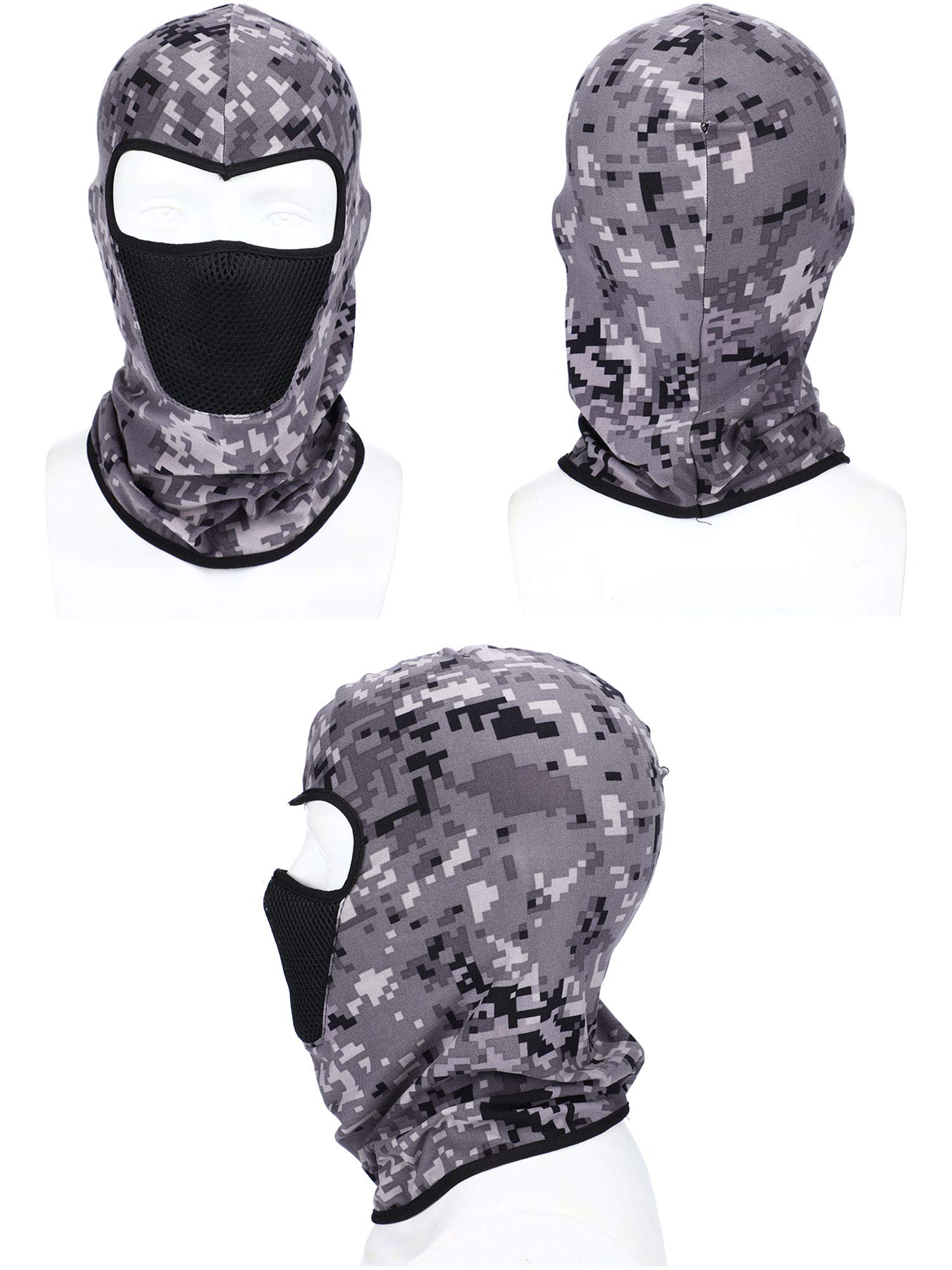 6 Pcs Winter Ski Mask Balaclava Full Face Mask Summer UV Sun Protection Face Cover Dust Windproof Breathable Shiesty Mask(Large,Dark Camouflage Colors)