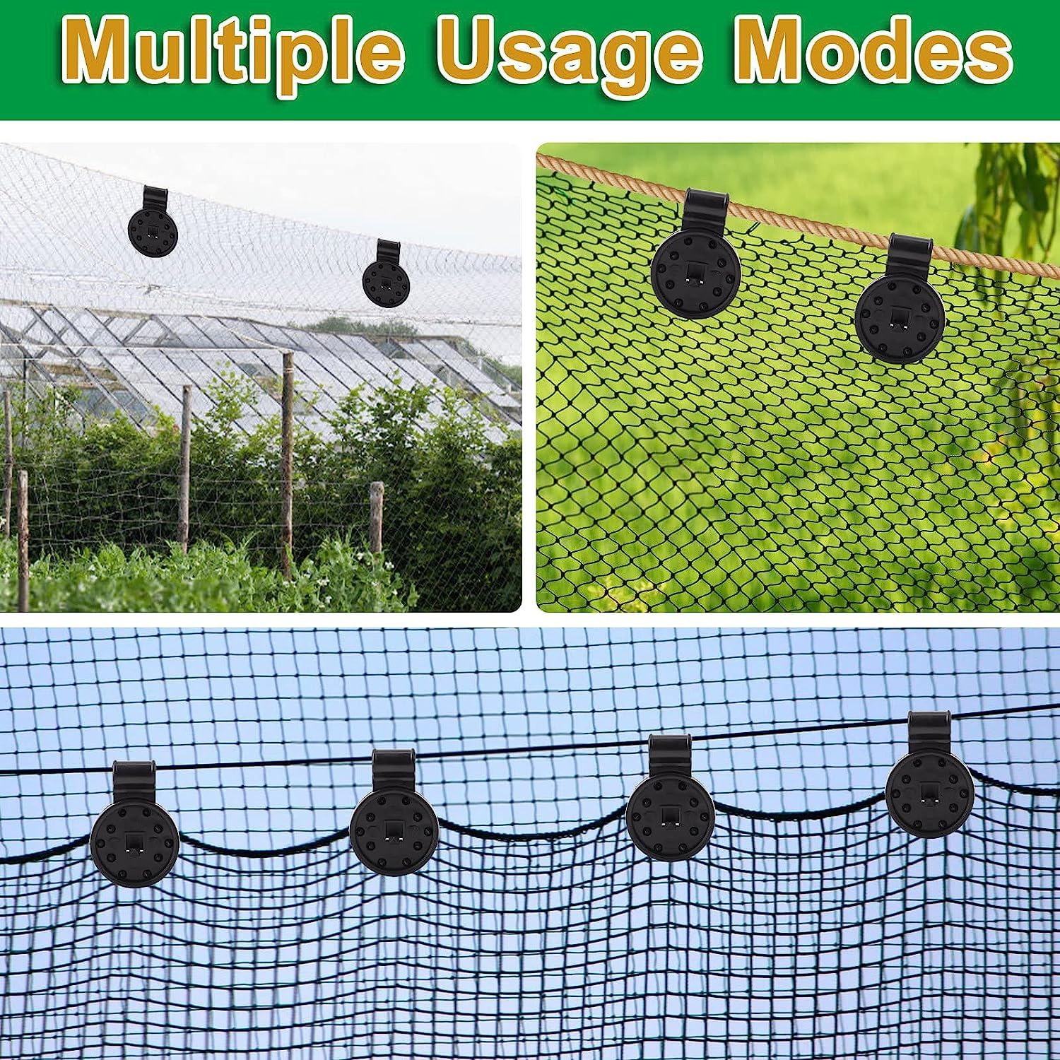 100 Pack Shade Cloth Heavy Duty Lock Grip, Removable & Reusable Shade Cloth Clips for Sun Shade Net, Anti Bird Netting, Garden Netting, Greenhouse Shade Cloth, Shade Fabric Accessories (100 Pack)