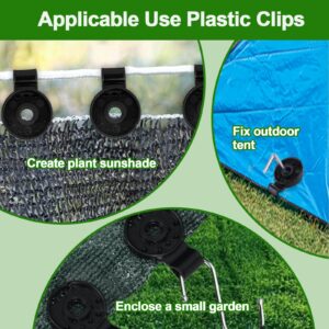 50 Pcs Shade Cloth Clips, 2024 Shade Cloth Plastic Clips Greenhouse Shade Cloth Fix Clamp, Windproof Awning Clamp Grip Tarp Clips for Sunshade Net, Anti Bird Netting, Garden Netting, Patio Accessories