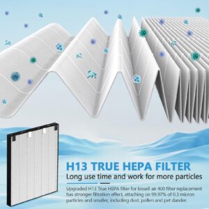 Air400 Replacement Filter Compatible with Bissell Air400 2479, HEPA Activated Carbon Pack 3365, Include 2521 True HEPA Filter,Pre Filter, 2520 Carbon Filter(1-Set)