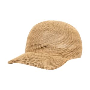 Meyaus Unisex Adults Straw Woven Visor Sunhat Summer Outdoor Travel Baseball Cap Khaki