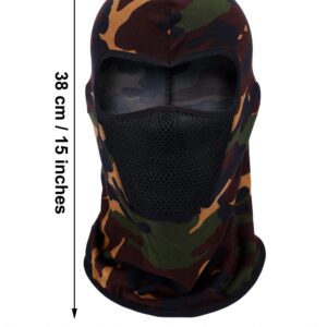 6 Pcs Winter Ski Mask Balaclava Full Face Mask Summer UV Sun Protection Face Cover Dust Windproof Breathable Shiesty Mask(Large,Dark Camouflage Colors)