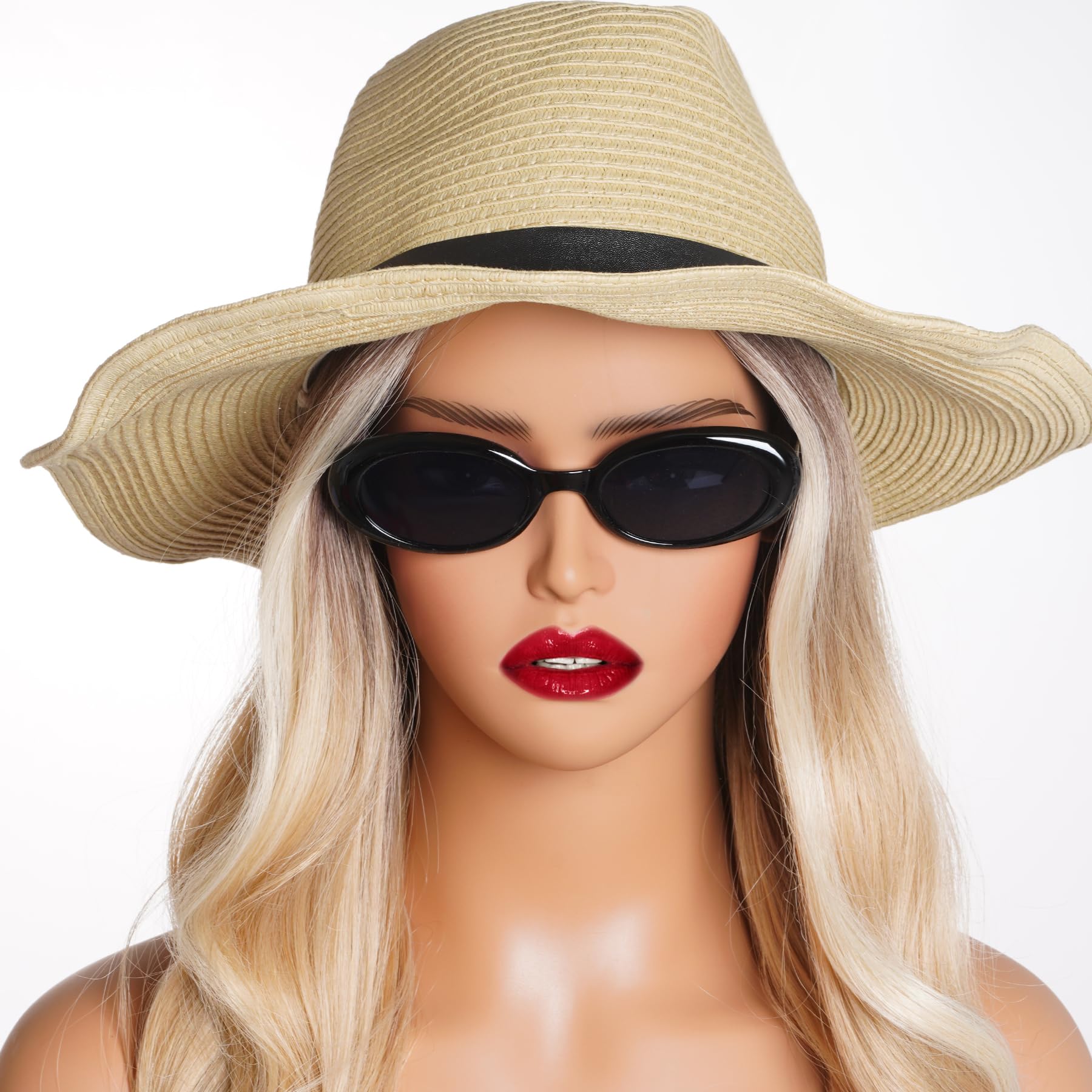 obmwang 6 Pieces Retro Oval Sunglasses for Women Vintage Trendy Narrow Sunglasses 90s Sunglasses Polarized UV400 Protection