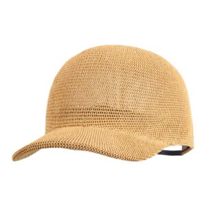 meyaus unisex adults straw woven visor sunhat summer outdoor travel baseball cap khaki