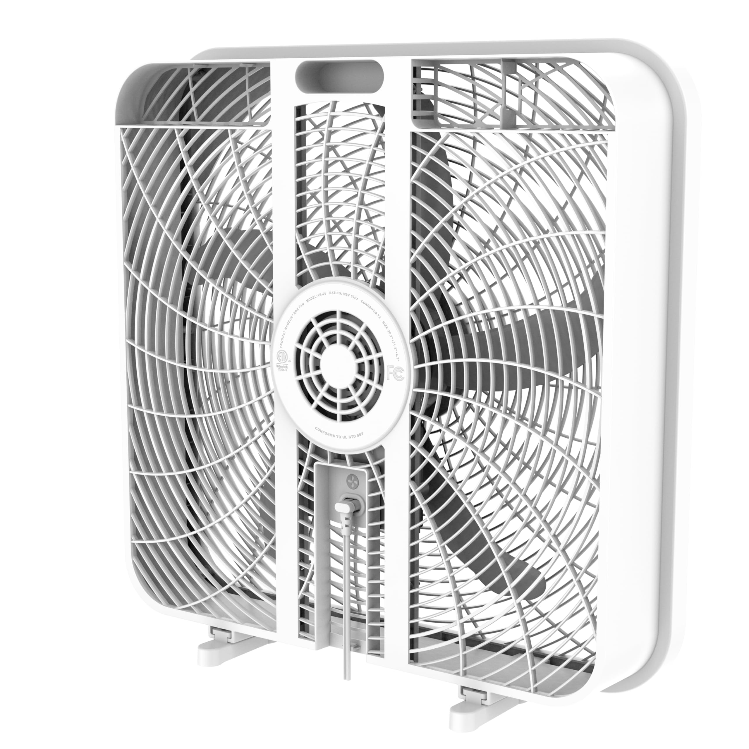 Aspen Box Fan 20 Inch with remote control Small Box Fans, Home Window Box Fans 3 Speed Quiet Most Powerful Window Fans for Home Bedroom Square Fan