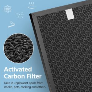 Air400 Replacement Filter Compatible with Bissell Air400 2479, HEPA Activated Carbon Pack 3365, Include 2521 True HEPA Filter,Pre Filter, 2520 Carbon Filter(1-Set)