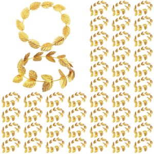 unittype roman laurel toga head wreath goddess headpiece circlet 7.3 inches in diameter gold leaf crown golden greek emperor crown toga headwear(48 pcs)