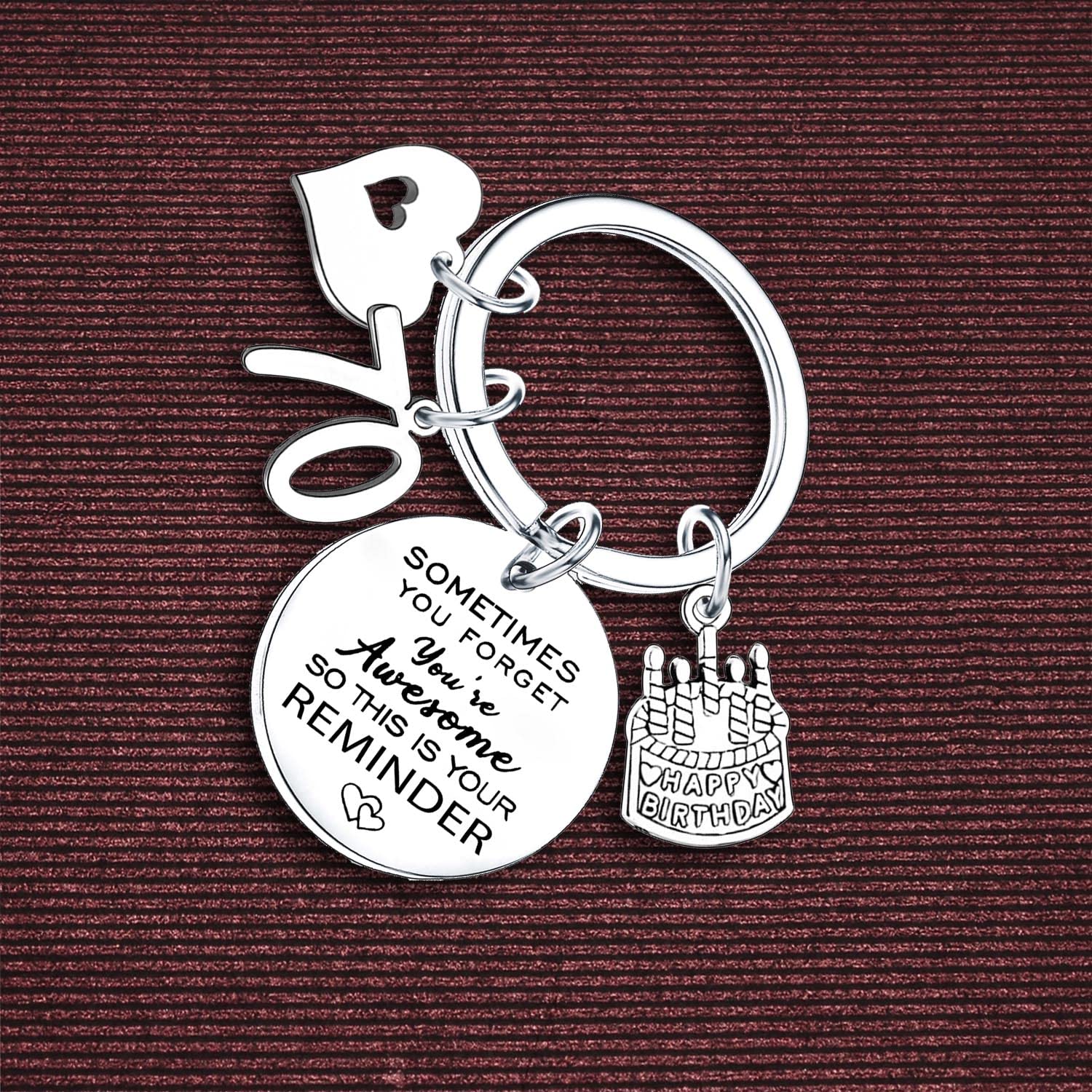 Nfyxcaz 70th Birthday Keychain Gifts for Women Men Inspirational Birthday Keyring for Friends BBF Happy Birthday Keychain Gifts (70th birthday keychain)