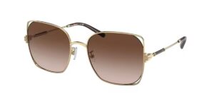 tory burch ty6097 331613 55mm gold/brown gradient square sunglasses for women + bundle with designer iwear eyewear kit