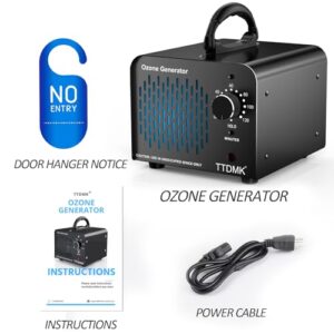 Ozone Generator 15,000mg/h, Commercial Ozone Machine Odor Removal, High Capacity Ozone Machine, Home Ozone Generator for Car, Home, Smoke, Pet, etc (Black) - by TTDMK