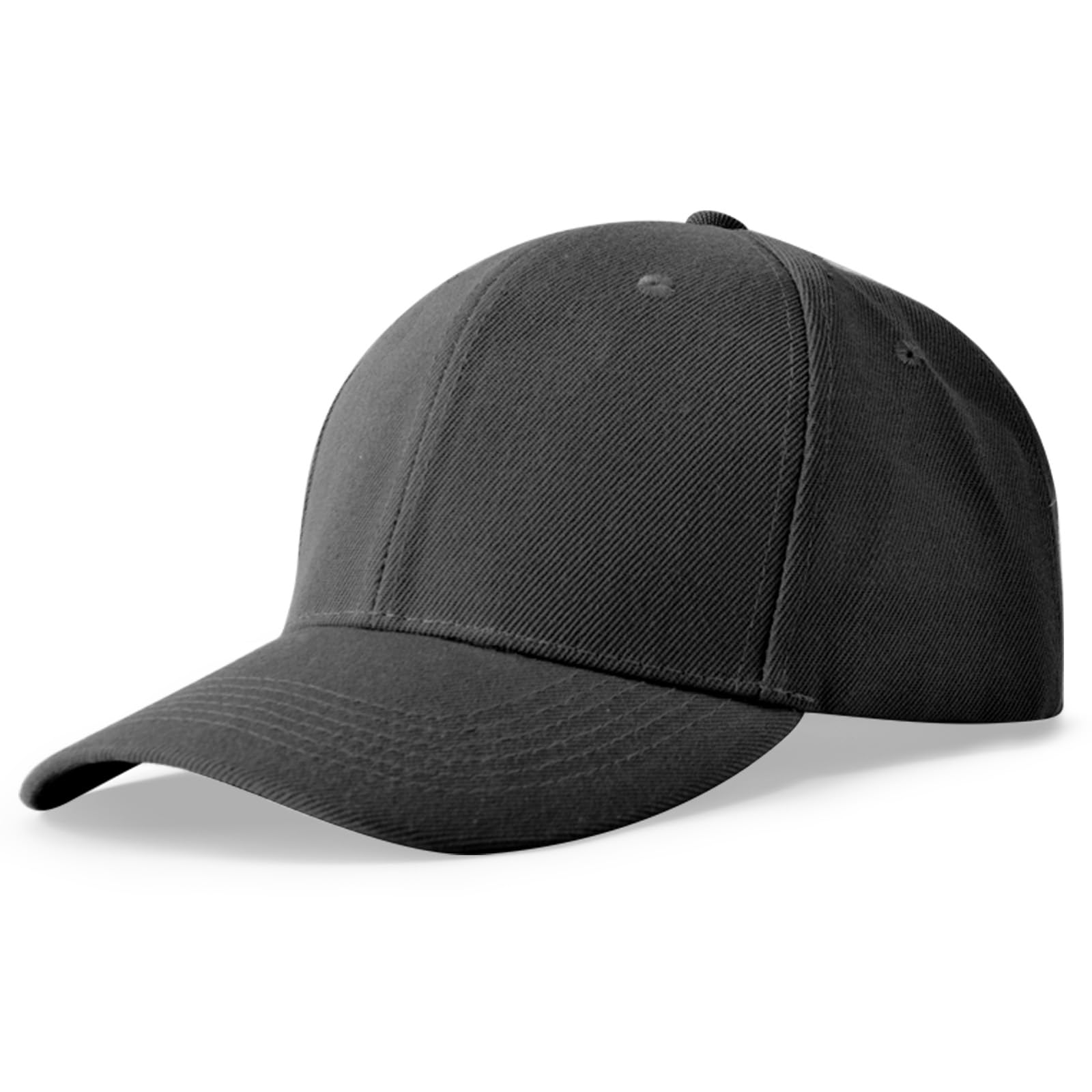 NOBONDO 12 Pack Unisex Baseball Caps - Bulk Wholesale Blank Plain Adjustable Hats for Men & Women - Black