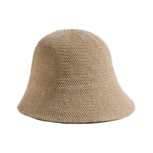 yofarchoy lightweight packable sun hat for women foldable sunhats woven bucket hats packable beach hat floppy knitted woven hat khaki