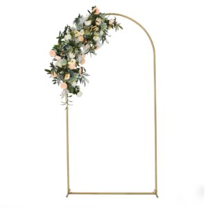 vincidern 6.6 ft wedding arch backdrop stand for parties, balloon arch stand, wedding arches for ceremony, metal arch backdrop stand for bridal baby showers, birthday party decoration door frame gold