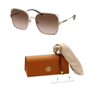 Tory Burch TY6097 331613 55MM Gold/Brown Gradient Square Sunglasses for Women + BUNDLE With Designer iWear Eyewear Kit