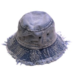 blueglory cotton breathable denim distressed bucket hat, sun hat, hat for men and women (blul)